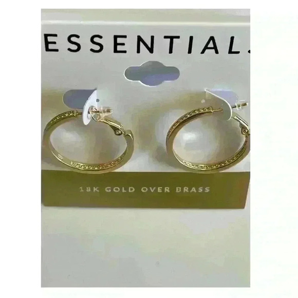 Médium Crystal Inside Out Medium Hoop In Gold Plate Earrings - Picture 9 of 10